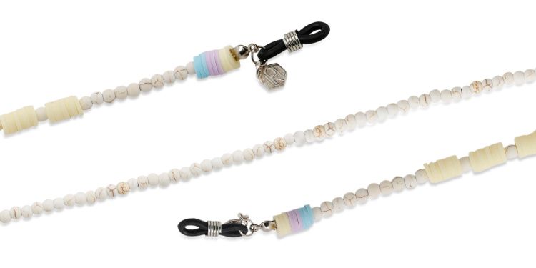 Howlite & Polymer Beads Glasses Chain